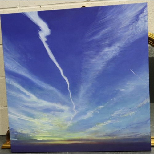 2035 - Paul Cousins (contemporary): oil on canvas, Vapour Trails, dated 2005 verso, 100 x 100 cm. Not avail... 