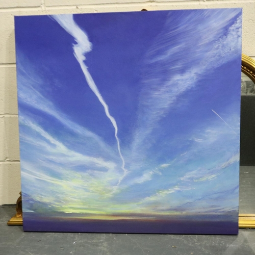 2035 - Paul Cousins (contemporary): oil on canvas, Vapour Trails, dated 2005 verso, 100 x 100 cm. Not avail... 