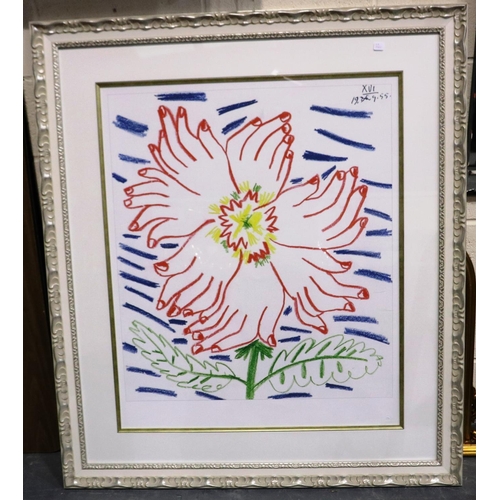 2041 - Pablo Picasso (1881-1973): limited edition print, Flower of Hands, 98 x 80cm, together with accompan... 