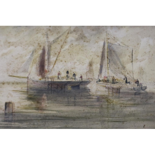 2043 - Thomas Westcott (1863-1924): watercolour, Sailing Boats At Dawn, 44 x 27 cm. Not available for in-ho... 