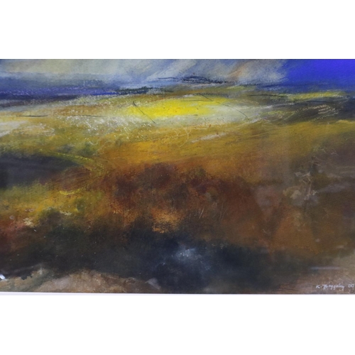 2046 - Kristan Baggaley (Contemporary): mixed media on paper, Shelves Towards Mam Tor, with gallery label v... 