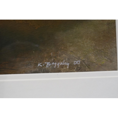 2046 - Kristan Baggaley (Contemporary): mixed media on paper, Shelves Towards Mam Tor, with gallery label v... 