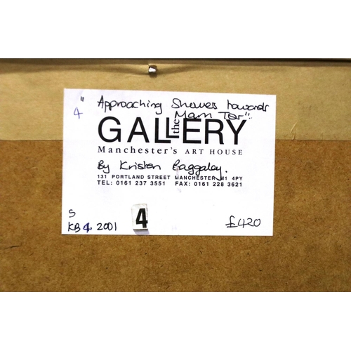 2046 - Kristan Baggaley (Contemporary): mixed media on paper, Shelves Towards Mam Tor, with gallery label v... 