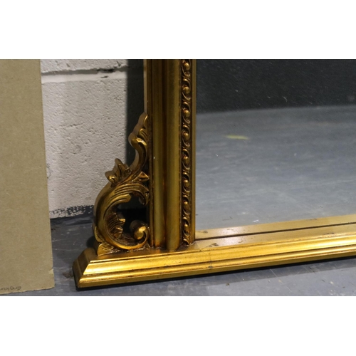 2048 - A large 20th century gilt wood framed over-mantel, overall 128 x 91 cm. Not available for in-house P... 