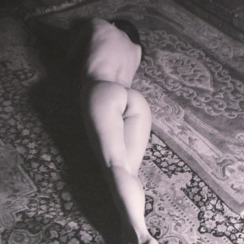 2052 - China Hamilton (1946-2018): pencil signed photographic print, Naked Upon A Carpet, stamped, overall ... 