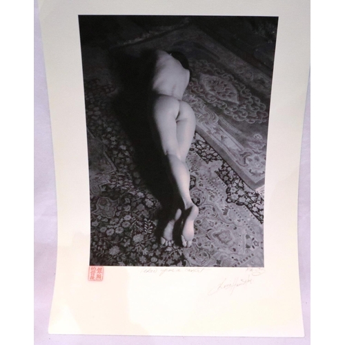 2052 - China Hamilton (1946-2018): pencil signed photographic print, Naked Upon A Carpet, stamped, overall ... 