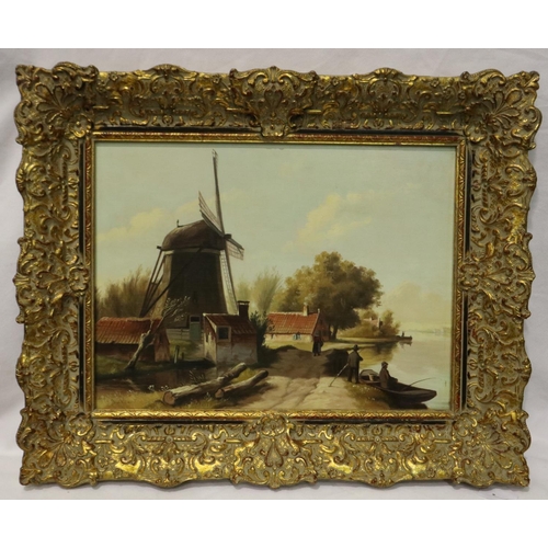 2003 - J Beckhout (19th / 20th century): oil on wood panel, Dutch riverside scene, 39 x 29 cm. Not availabl... 