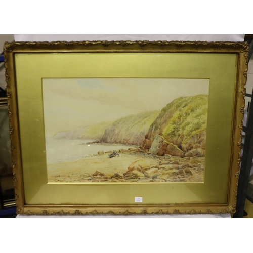 2021 - Fred Wildash (19th/20th century): a pair of watercolours, coastal landscapes, each 30 x 55 cm. Not a... 