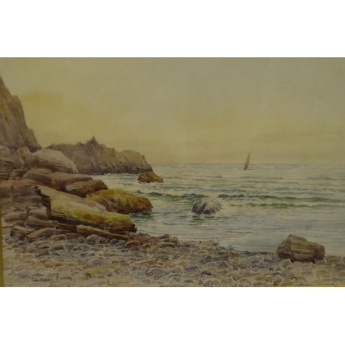 2021 - Fred Wildash (19th/20th century): a pair of watercolours, coastal landscapes, each 30 x 55 cm. Not a... 