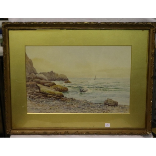 2021 - Fred Wildash (19th/20th century): a pair of watercolours, coastal landscapes, each 30 x 55 cm. Not a... 