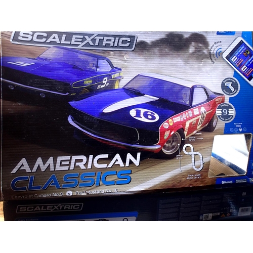 2002 - Scalextric American Classics set, app controlled from phone etc. Missing transformer, 2x cars, Camar... 