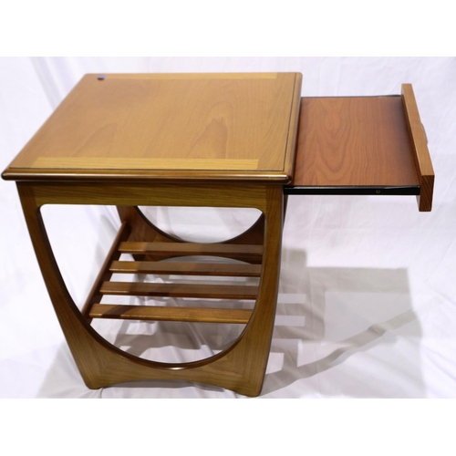 2087 - G-plan mid 20th century teak lamp table with slide-drawer and under shelf, 50 x 50 x 52 cm. Not avai... 