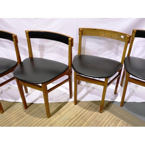 2088 - Set of four Danish mid 20th century dining chairs, one back rest missing. Not available for in-house... 