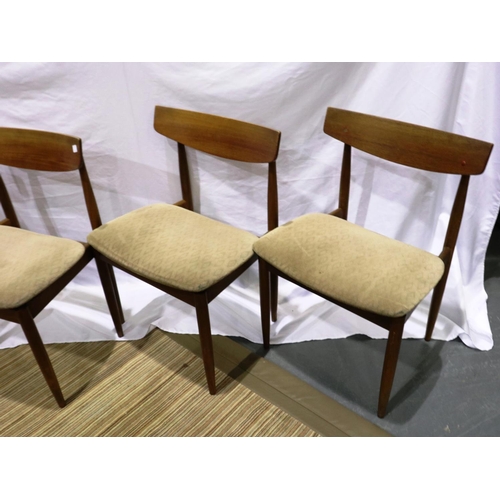 2089 - G Plan, set of four mid 20th century dining chairs with upholstered seats. Some marks to seats, scuf... 