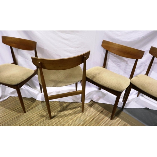 2089 - G Plan, set of four mid 20th century dining chairs with upholstered seats. Some marks to seats, scuf... 