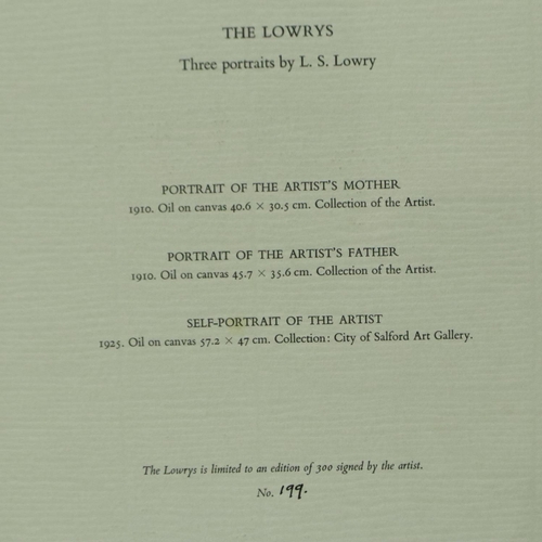 2059 - Lawrence Steven Lowry (1887-1976): a rare and complete set of three pencil signed prints, The Lowrys... 