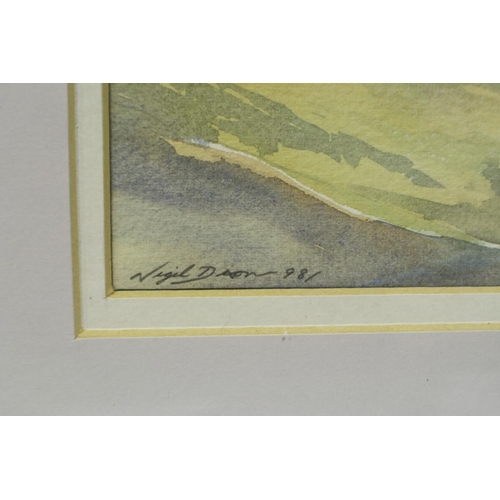 2070 - Nigel Dixon (B. 1933): watercolour, Hardnott Summit, 34 x 28 cm. Not available for in-house P&P