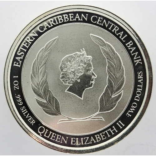2084 - Silver 1oz bullion, Caribbean 2018 issue. P&P Group 0 (£5+VAT for the first lot and £1+VAT for subse... 