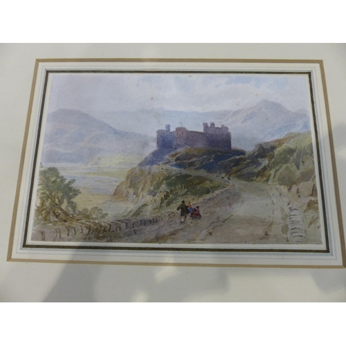 2072 - Attributed to David Cox Snr OWS (1783-1859), watercolour, View of Harlech Castle, 19 cm x 12 cm. The... 