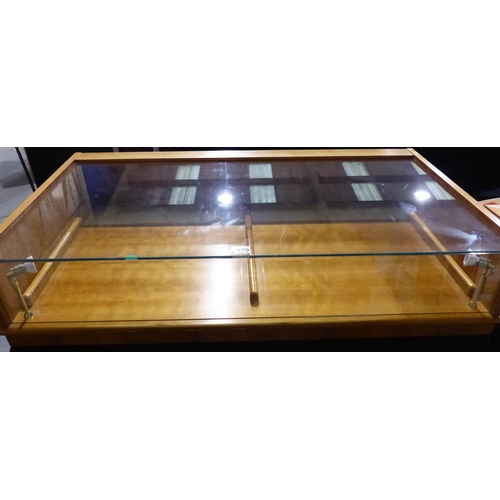 2079 - A pair of jewellery trade display cabinets, each with leatherette slide out drawers and folding base... 