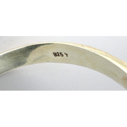 14 - Two 925 silver bangles with safety chains, largest D: 70 mm. P&P Group 1 (£14+VAT for the first lot ... 