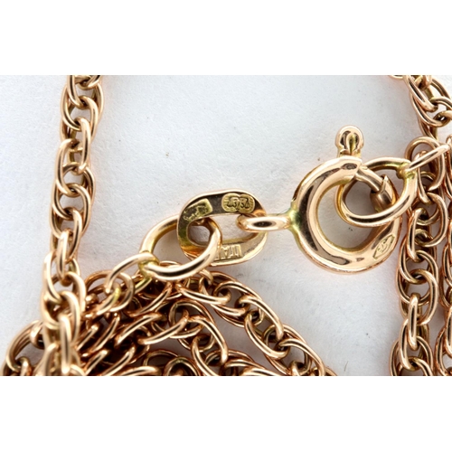 19 - 9ct gold rope chain, L: 45 cm, 3.8g. P&P Group 1 (£14+VAT for the first lot and £1+VAT for subsequen... 