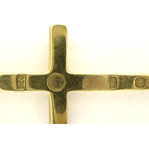 54 - Hallmarked silver cross pendant, Birmingham assay, on a 925 silver chain, chain L: 60 cm, 13g. P&P G... 