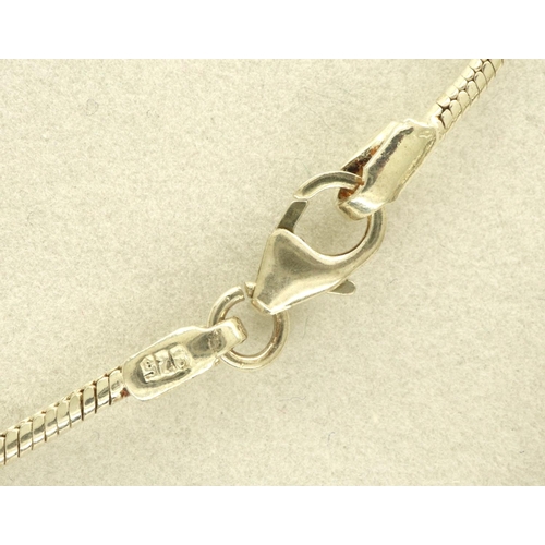 58 - 925 silver stone set flower pendant necklace, chain L: 60 cm, pendant D: 40 mm. P&P Group 1 (£14+VAT... 