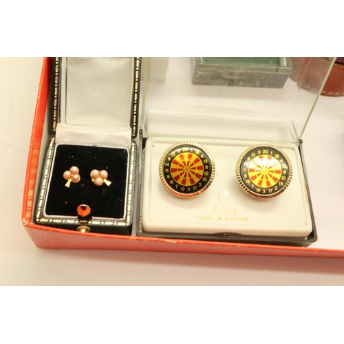 59 - Collection of mixed costume jewellery including earrings, rings and cufflinks, all boxed. P&P Group ... 