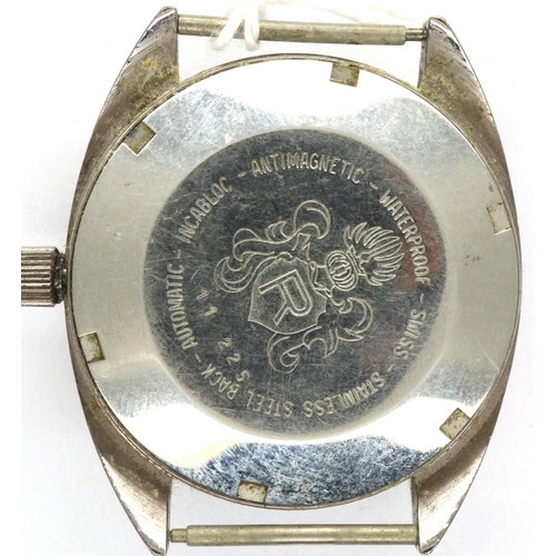 108 - ROYCE: gents automatic wristwatch head with circular silvered dial and date aperture, working at lot... 