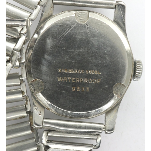 109 - ROLLS: gents midi manual wind wristwatch, with circular white dial, subsidiary seconds dial and adju... 