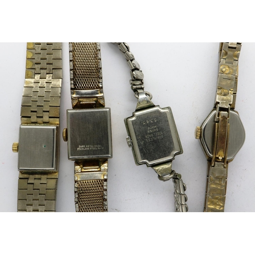 152 - Four ladies manual wind wristwatches to include Timex, Roamer, Newmark and Originex, all working at ... 