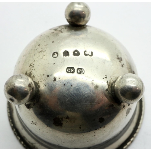 166 - Two small hallmarked silver open salts, Birmingham assay, largest D: 65 mm, combined 18.8g. P&P Grou... 