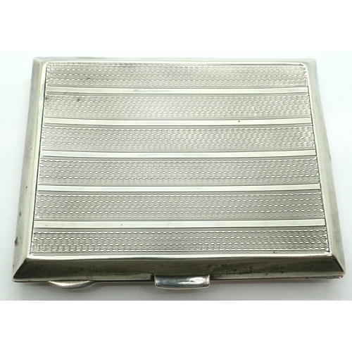 169 - Hallmarked silver cigarette case, Birmingham assay, 54g, 8 x 6.5 cm. P&P Group 1 (£14+VAT for the fi... 