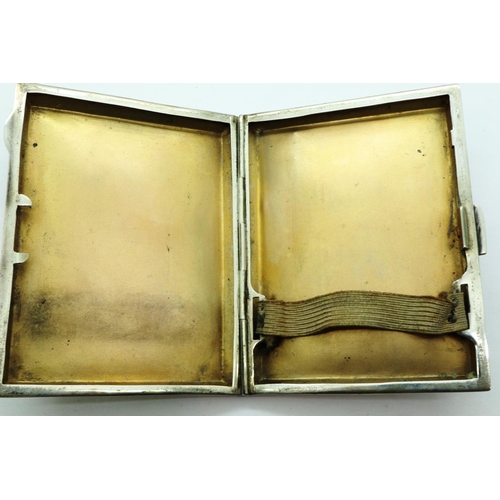 169 - Hallmarked silver cigarette case, Birmingham assay, 54g, 8 x 6.5 cm. P&P Group 1 (£14+VAT for the fi... 