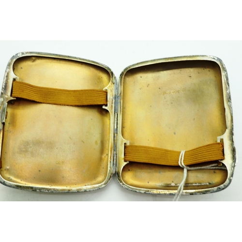 177 - Hallmarked silver cigarette card case, Chester assay 1929, 80 x 65 mm, 50g. P&P Group 1 (£14+VAT for... 