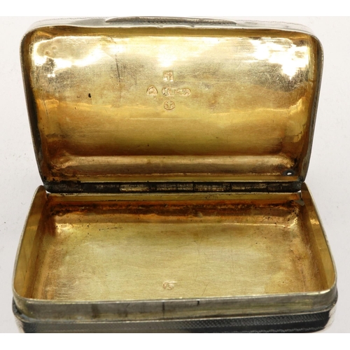 181 - Hallmarked silver vesta case, with inscription to front for D Griffiths, Birmingham assay, 50 x 20 x... 