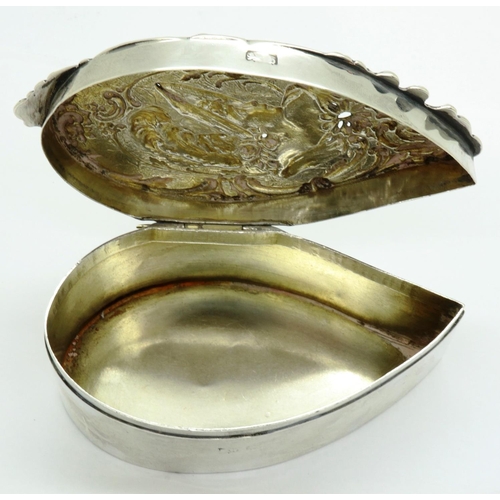 186 - Hallmarked silver Art Nouveau trinket box, Birmingham assay 1901, 90 x 35 x 50 mm H, 57g. Hallmarks ... 