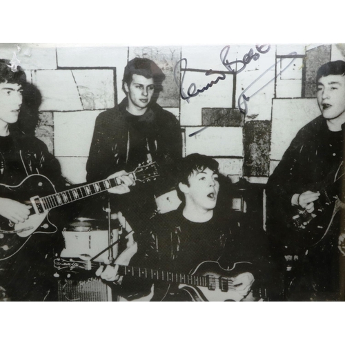 297 - Signed Pete Best The Beatles print, 20 x 25 cm. P&P Group 1 (£14+VAT for the first lot and £1+VAT fo... 