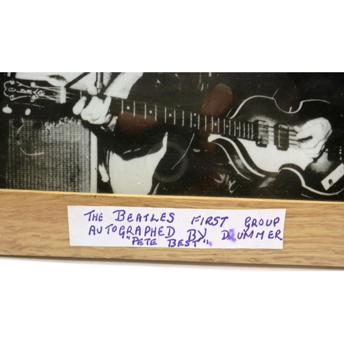 297 - Signed Pete Best The Beatles print, 20 x 25 cm. P&P Group 1 (£14+VAT for the first lot and £1+VAT fo... 