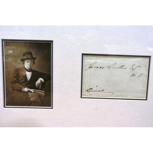 304 - Signature and print of Disraeli, overall 40 x 30 cm. P&P Group 3 (£25+VAT for the first lot and £5+V... 