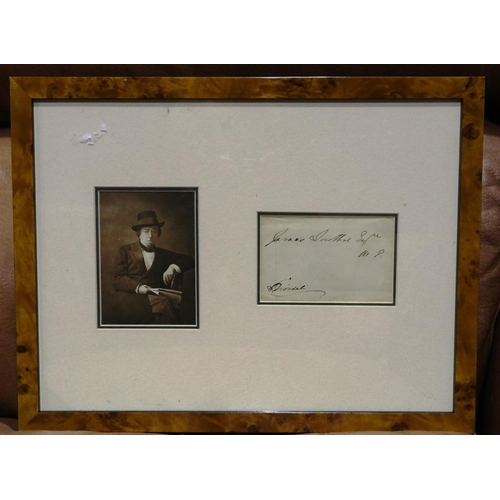 304 - Signature and print of Disraeli, overall 40 x 30 cm. P&P Group 3 (£25+VAT for the first lot and £5+V... 