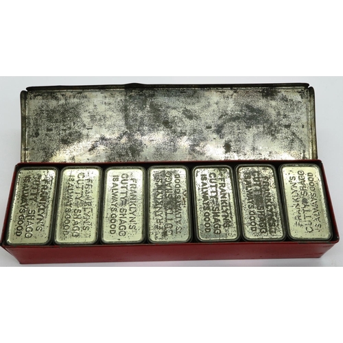 307 - Franklins Cutty Shagg metal tin and dominoes, full set of twenty eight. P&P Group 1 (£14+VAT for the... 