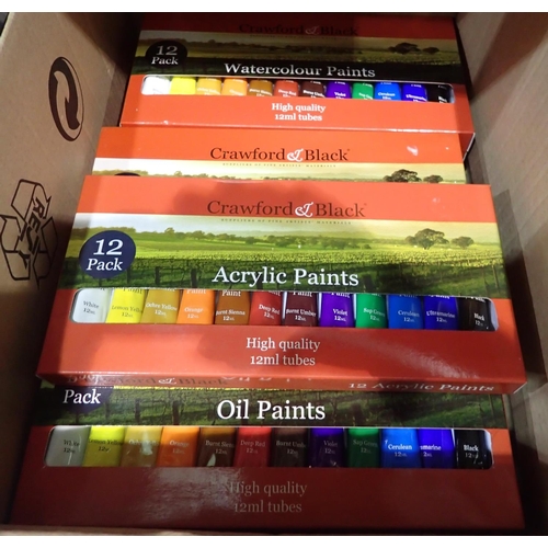 1326 - Twelve new packets of artists paints to include oils and watercolours. Not available for in-house P&... 