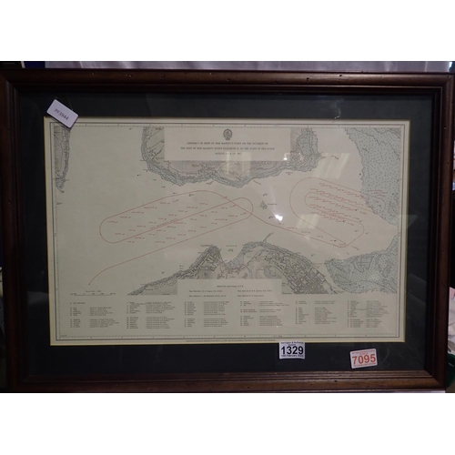 1329 - Framed print of the Assembly of Ships of Her Majestys fleet on The Occasion of The Visit of Her Maje... 