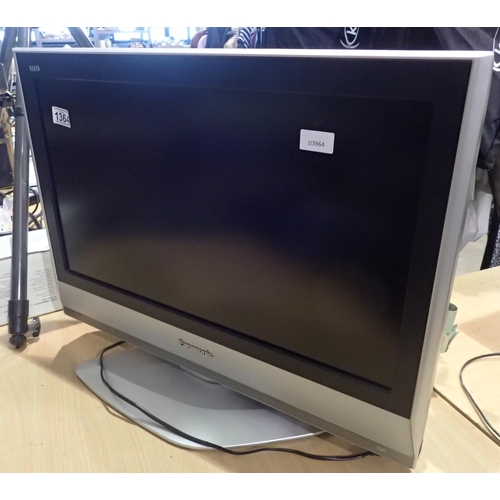 1364 - Panasonic TX-26LX D60 TV, no remote. Not available for in-house P&P
All electrical items in this lot... 