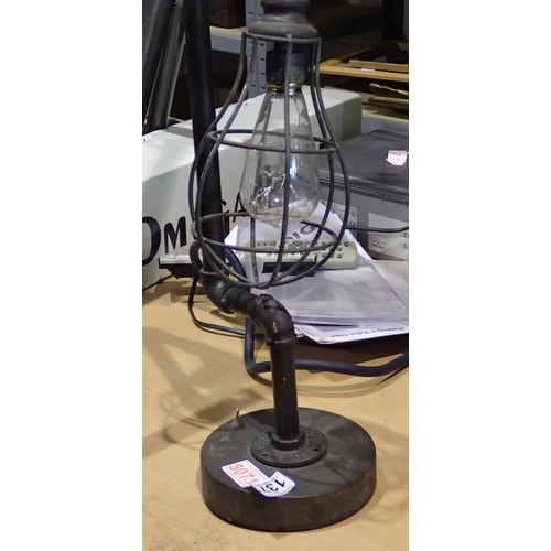 1377 - Metal industrial style lamp, H: 46 cm. Not available for in-house P&P