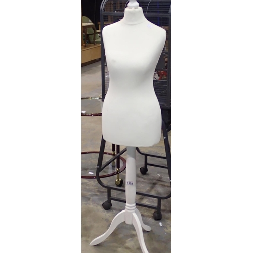 1379 - Dress makers mannequin, H: 120 cm. Not available for in-house P&P