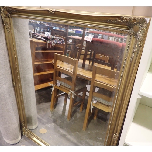 1408 - Large gilt framed mirror, 140 x 100 cm. Not available for in-house P&P