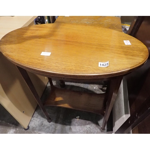 1425 - Small oval oak two tier table, 70 x 45 x 60 cm H. Not available for in-house P&P